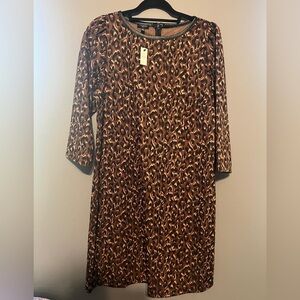 Talbots Brown Leopard Print Dress